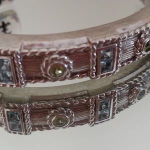 Judith Ripka Hinged Bracelet.Aqumarine and Peridot